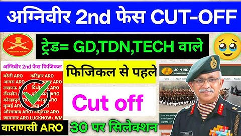 Agniveer 2nd Phase CUT OFF। Varanasi ARO Final Cut Off। Army मेरिट लिस्ट। Agniveer final Cut Off।