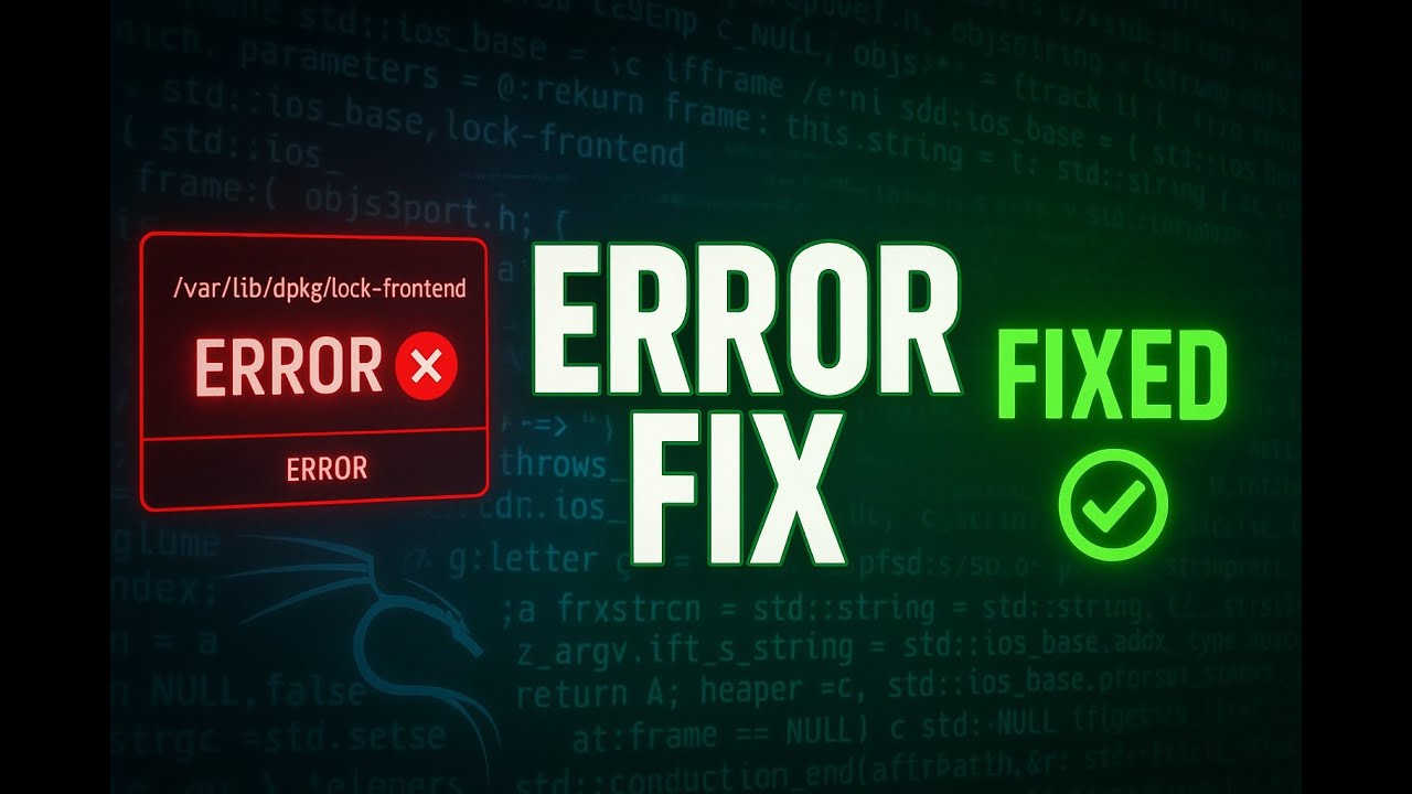Fix Kali Linux dpkg Lock Error | apt --fix-broken Install Not Working Undercover? (VAPT Setup Guide)