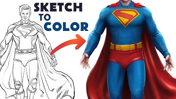 How to Draw SUPERMAN | Step by Step | Photoshop Digital Art Tutorial