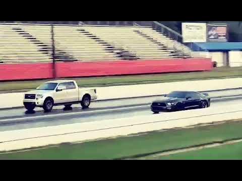 2nd outside view of the F150 3.5 ecoboost vs 5.0 mustang - YouTube