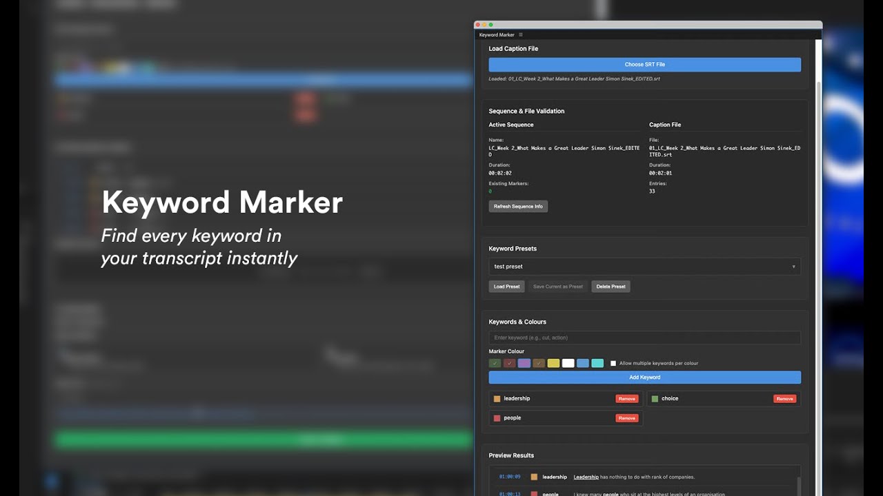 Better Keyword Search for Adobe Premiere Pro - Plugin - YouTube