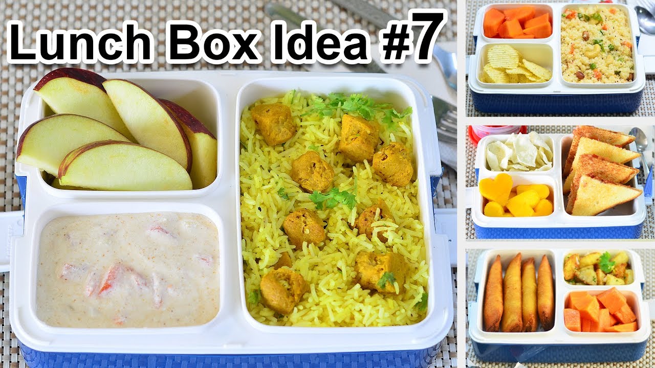 Lunch box Idea #7 | Soya Chunks Rice | Mix Veg Raita | Fruits | Lunch Box Recipes | Taste Unfold