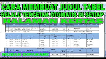Cara Membuat Judul Tabel Excel Selalu Tercetak di Tiap Halaman pada Saat Print, Mudah Dipahami