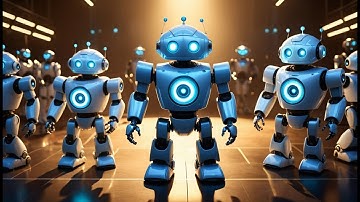 Five Little Robots on the Run | Fun Robot Counting Song for Kids | Toddler Tech Rhyme