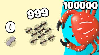 ÉVOLUTION DES FOURMIS VS CRABES, NIVEAU MAXIMUM ! | Ants Vs Crabs Epic Battle 3D