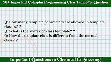 MCQ Questions Cplusplus Programming Class Templates with Answers