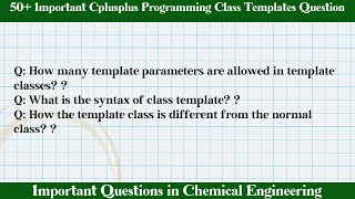 MCQ Questions Cplusplus Programming Class Templates with Answers