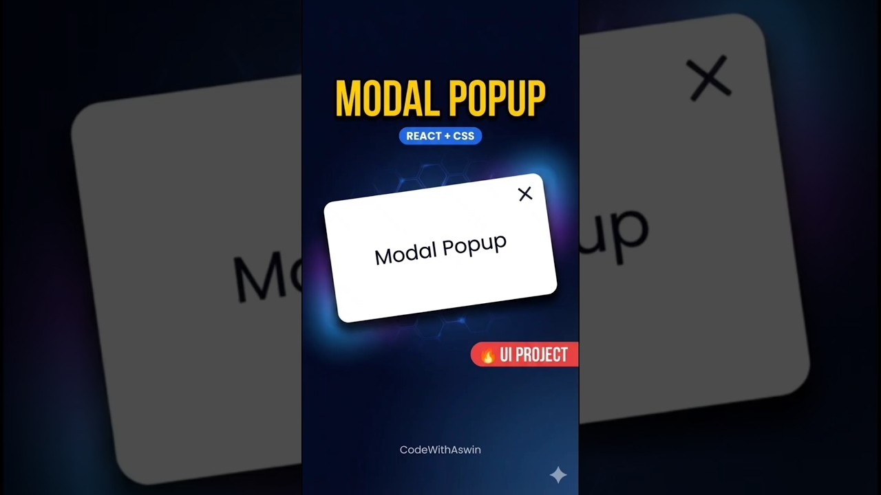 Stop Scrolling ❌ Build This React Modal Popup UI 🔥 | CodeWithAswin | Tamil