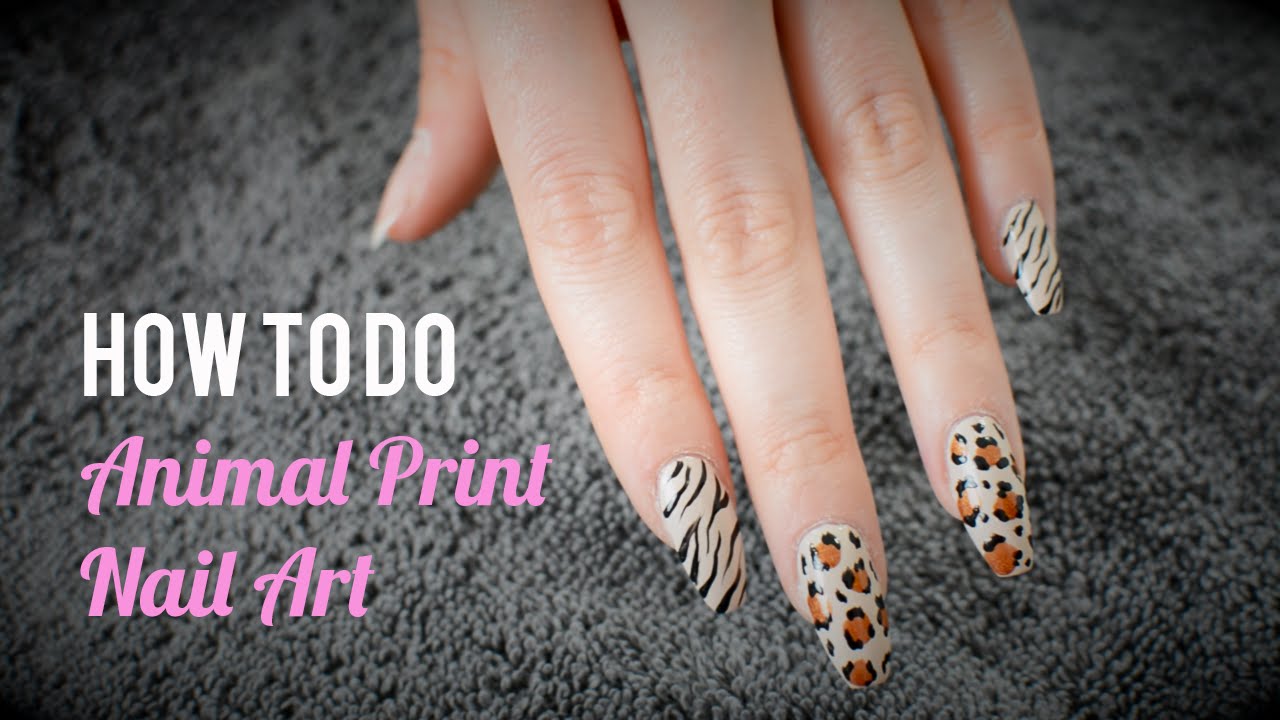 Basic Animal Print Nail Art Tutorial Kaycie Kyle YouTube