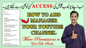 Channel Permission in YouTube Studio |  Move Permissions | YouTube Channel Access