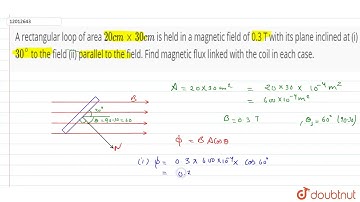 A rectangular loop of area `20 cm xx 30 cm` is held in a magnetic field of 0.3 T with its plane