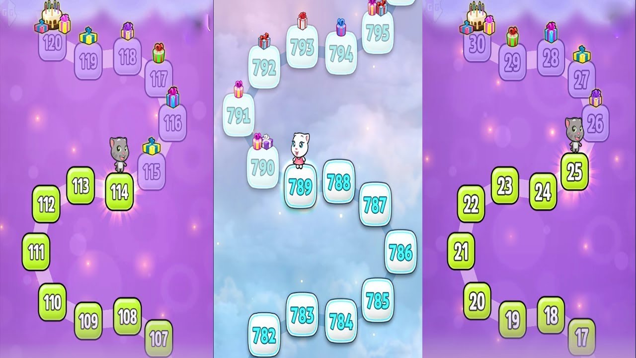 My Talking Angela Level 100 vs My Talking Tom Level 999 -Android Gameplay