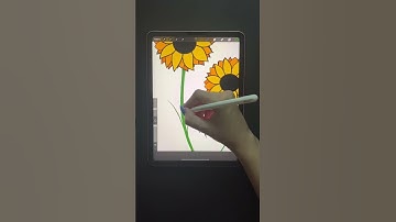SIMPLE WAY to make sunflower 🌻 on procreate. #illustration #procreate #flowers #art #viral #shorts