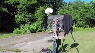 Old School Bus &amp; Basketball Hoop - Large Format Film Photography with 8x10 Camera