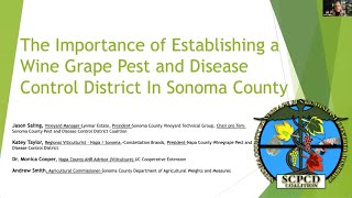 The Importance of Establishing a Wine Grape Pest and Disease Control District in Sonoma County