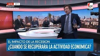 Milei abandona un programa en A24: "Si me vas a poner a discutir con un pelotudo me voy" - 31/12/18