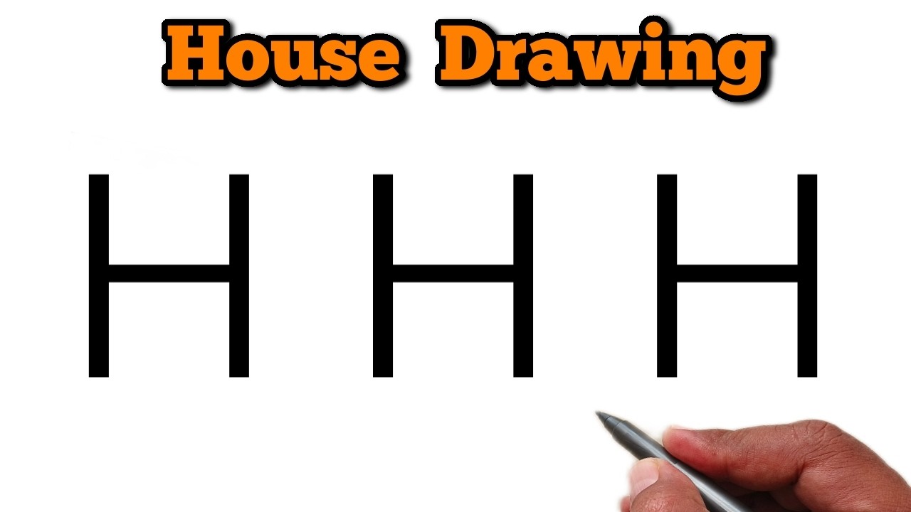 Ha Drawing How to Turn Letter H Into a Beautiful House Drawing Without Scale - YouTube