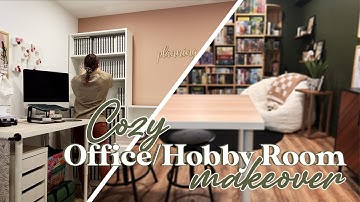 🌿 Cozy Office/Hobby Room Makeover! ☕️ | Solo board game, cozy video game, hobby room!