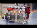 See thru 4 cylinder engine  in slow motion