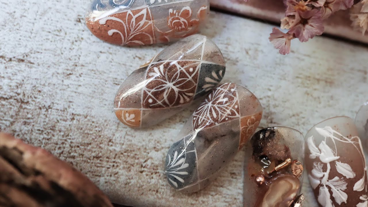 Finecolor砂糖膠石紋暈染拼接摩洛哥花磚凝膠指甲～美甲教學/Nailart/ネイル/네일