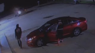 Exclusive surveillance video shows the moment a shooter wounds three victims on Schillinger Road
