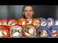 МУКБАНГ РОЛЛЫ И СУШИ| Калифорния маки🍣, Масл Маки(фиолетовые с мидиями)🍱😊