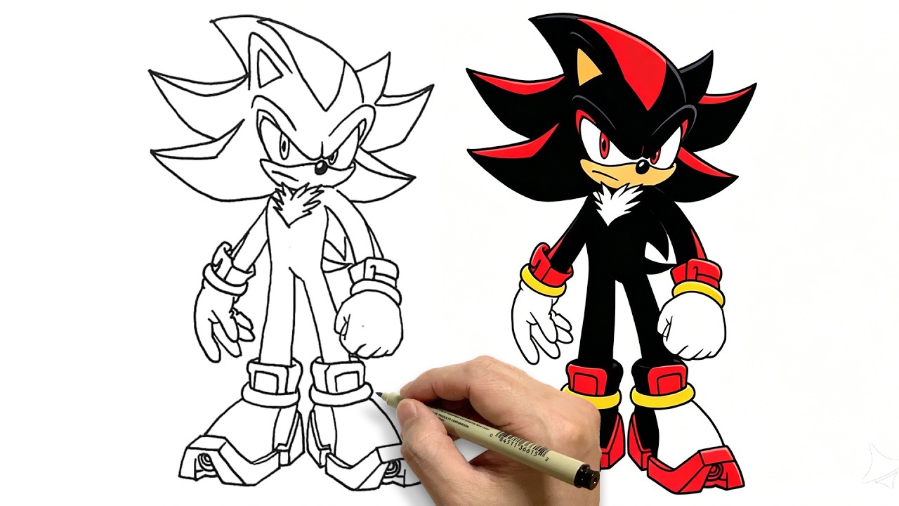 How to Draw Shadow the Hedgehog | Sonic Character Art
