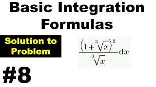 Integral Calculus - Solution to problems on Basic Integration Formulas - Problem #8