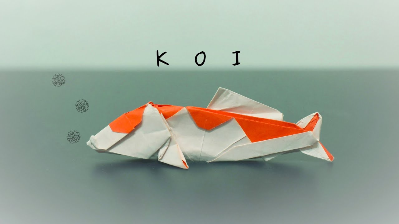 Origami Design Robert j lang 折り紙 立体 鯉 Origami Koi Fish With 400 Scales Timelapse (Robert Lang