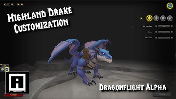 World of Warcraft: Dragonflight Alpha. Highland Drake Customization.