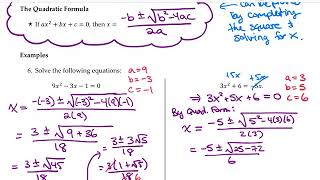 Math 107 — Section 1.2 - Quadratic Equations - Extra Examples