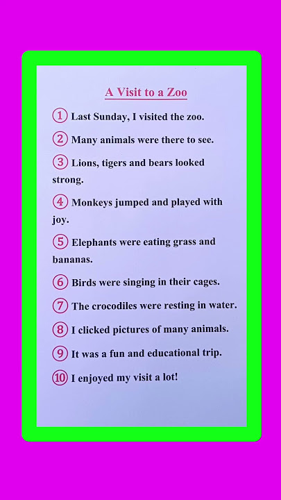 Essay On A Visit to a Zoo in English | A Visit to a Zoo Essay in English