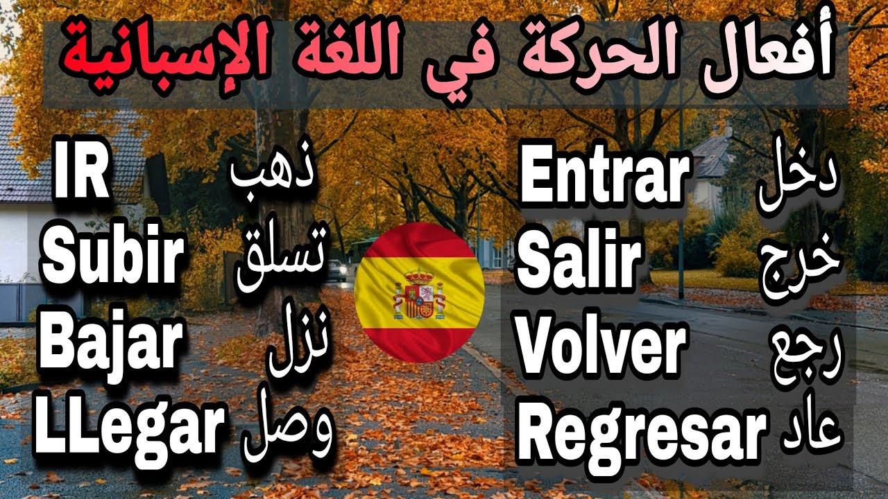 verbos de movemiento تعلم الإسبانية، أفعال الحركة