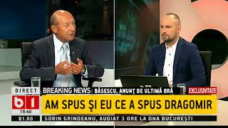 Traian Băsescu, despre dezvăluirile lui Daniel Dragomir: Mi se par greu credibile aceste informații
