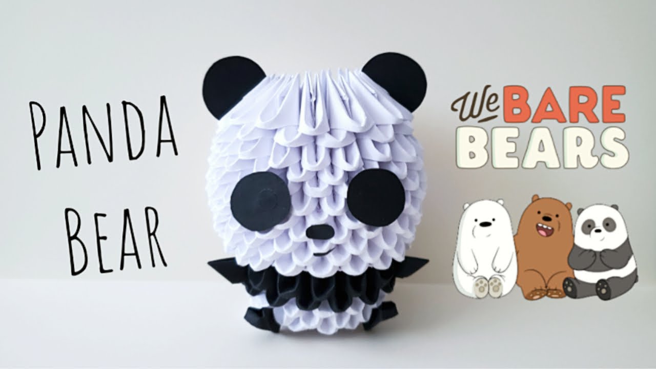 Panda Bear 3D Origami Tutorial We Bare Bears LuckyPaper YouTube