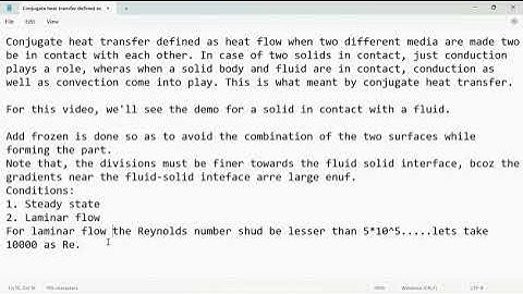 Conjugate heat transfer problem 1