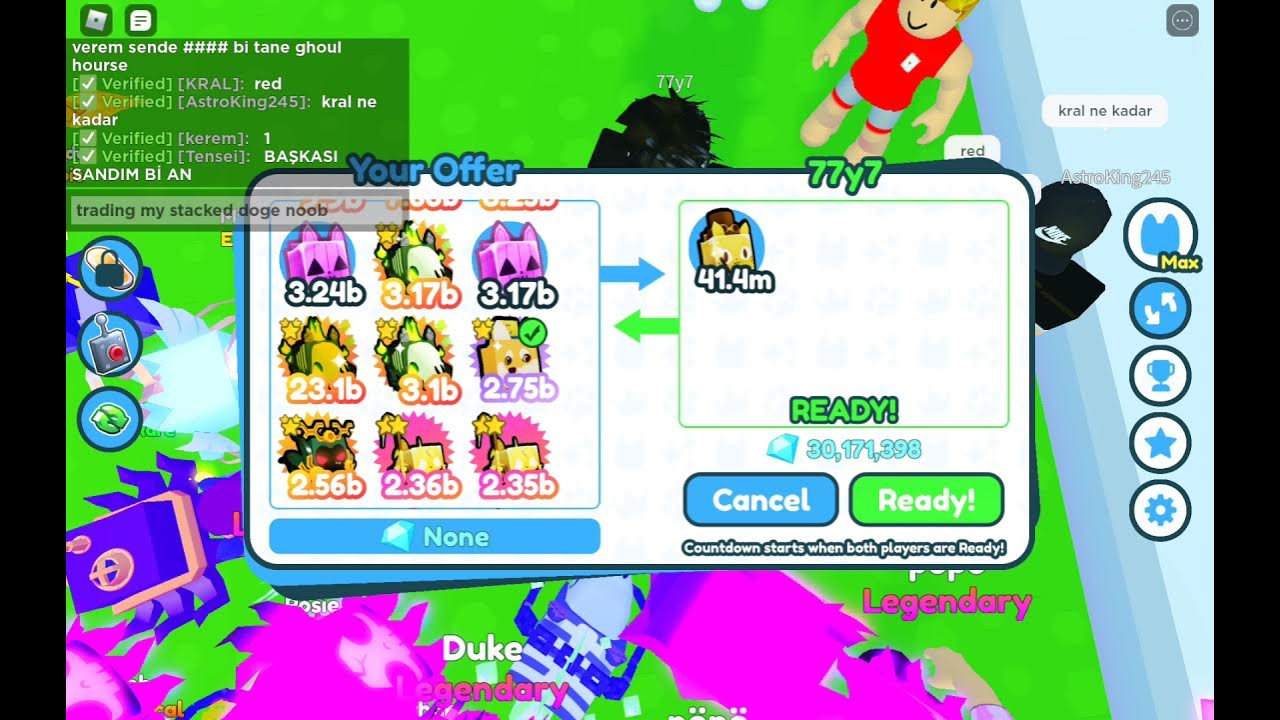 TRADING MY STACKED DOGE NOOB PET SIMULATOR X YouTube