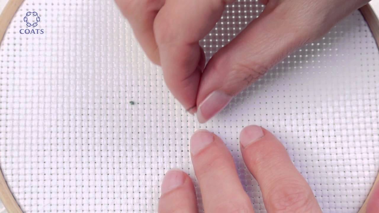 Learn How To Back Stitch on Aida - YouTube