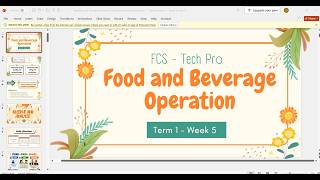FBO - Week 5 | Proper handling and serving techniques | Demonstrate table settings and presentations