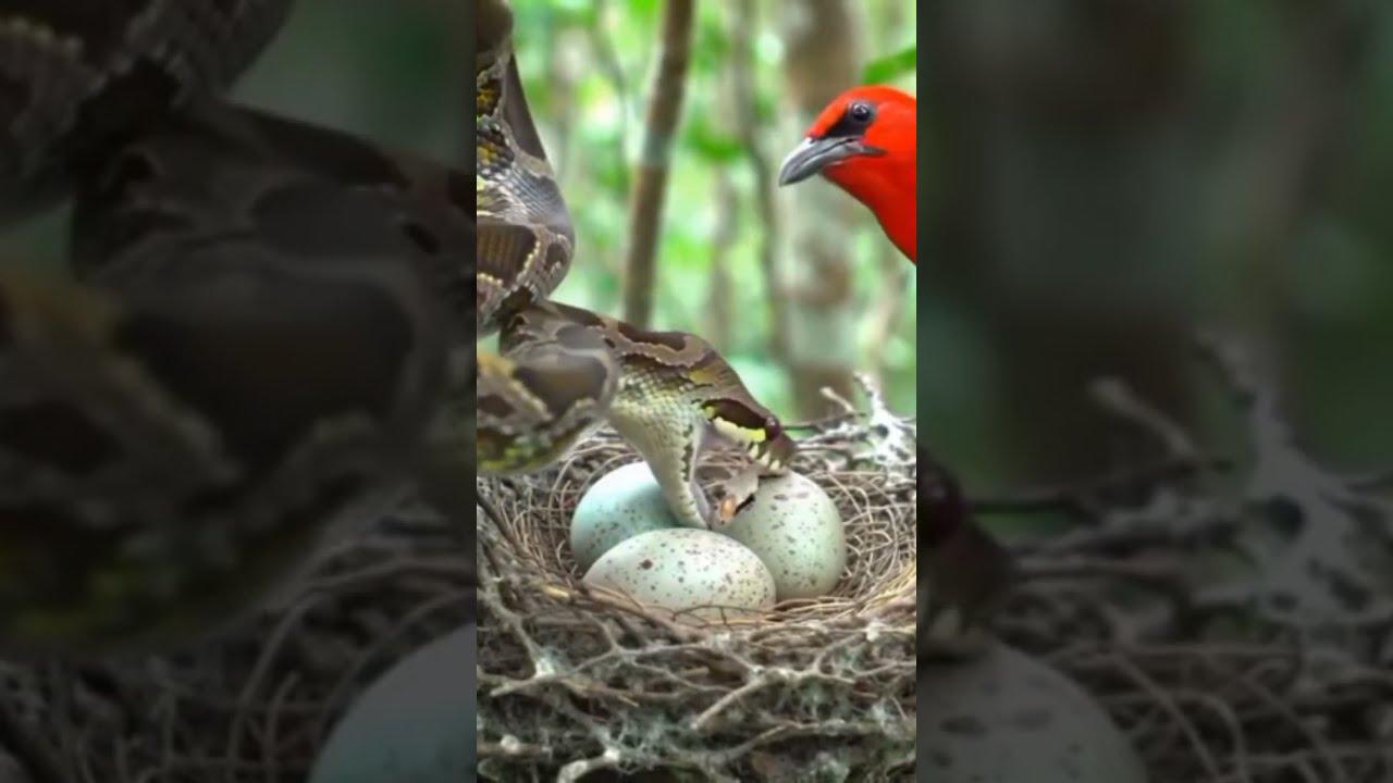 Terrifying Moment Snake Invades Bird S Nest Snakeattack Aishorts 8kwildlife Birds