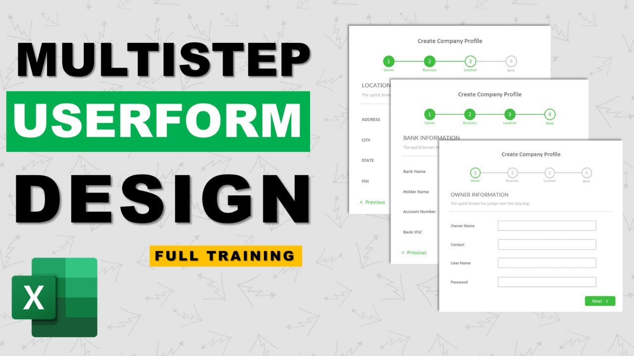 Multistep userform design in excel  Advanced excel