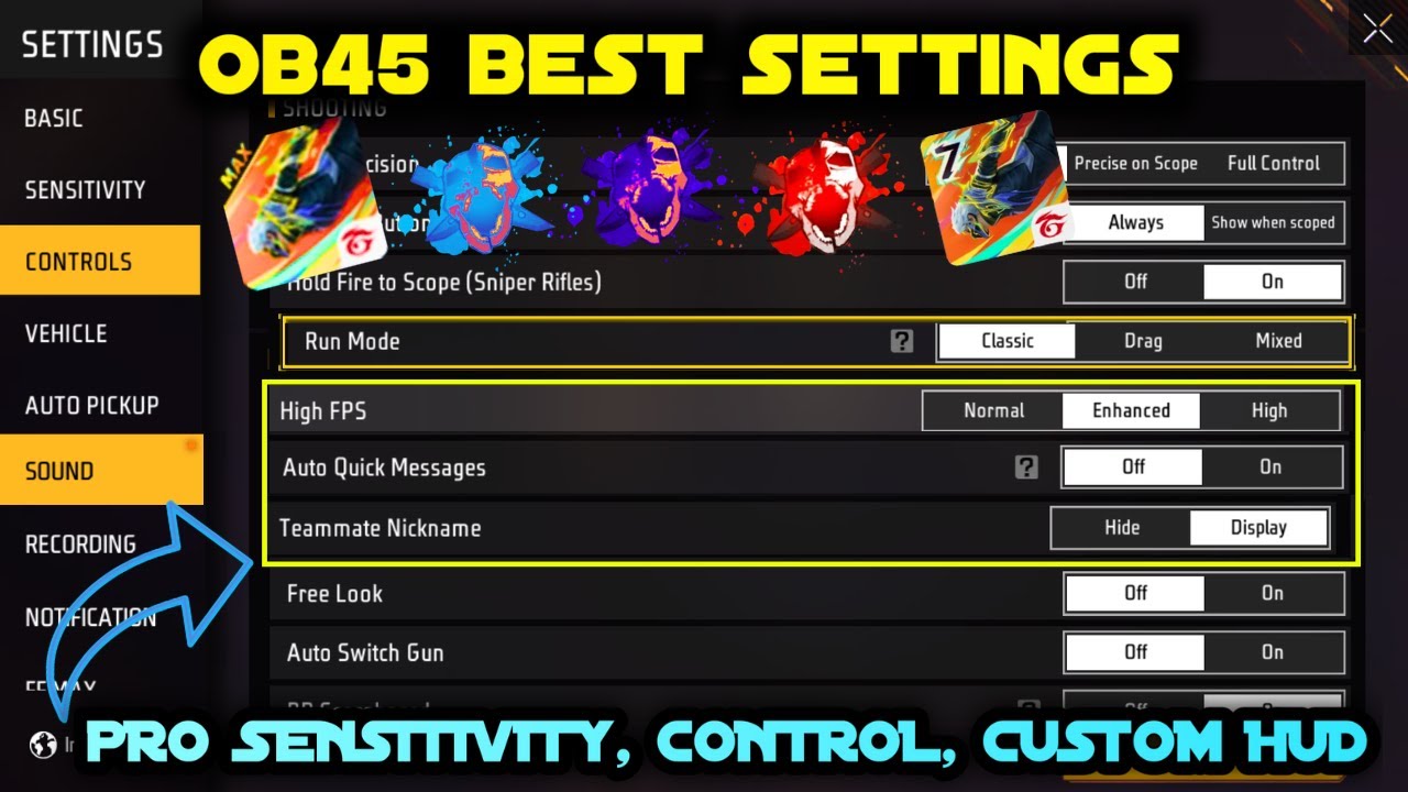 Free Fire Control Setting After OB45 Update Full Details | Free Fire ...