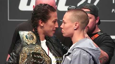 UFC 217: Joanna Jedrzejczyk vs. Rose Namajunas Staredown - MMA Fighting