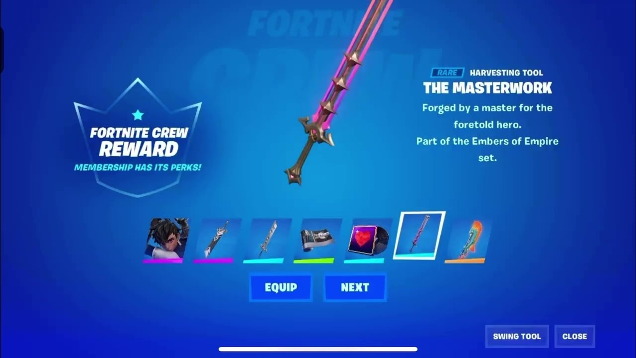 *EXCLUSIVE* THE MASTERWORK PICKAXE - FORTNITE CREW SECRET REWARD