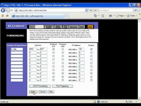 AVS TV-#4C Portforward a Linksys BEFSX41 router-www.avsipcctv.com - YouTube