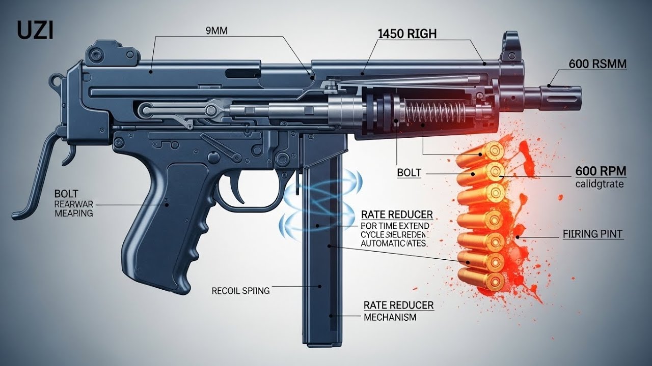Jak działa Uzi — wynaleziony przez Uziela Gala w 1950 roku