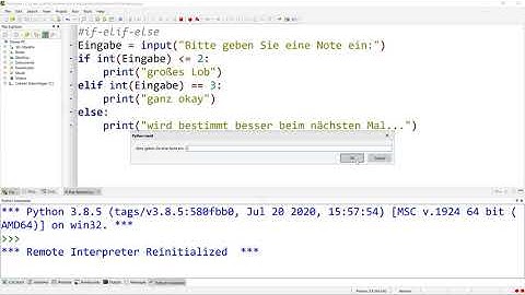 Wenn-Funktion (if-elif-else) - Programmierung mit Python