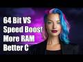 What is the quantifiable benefit of 64 bit for Visual Studio Code over 32 bit