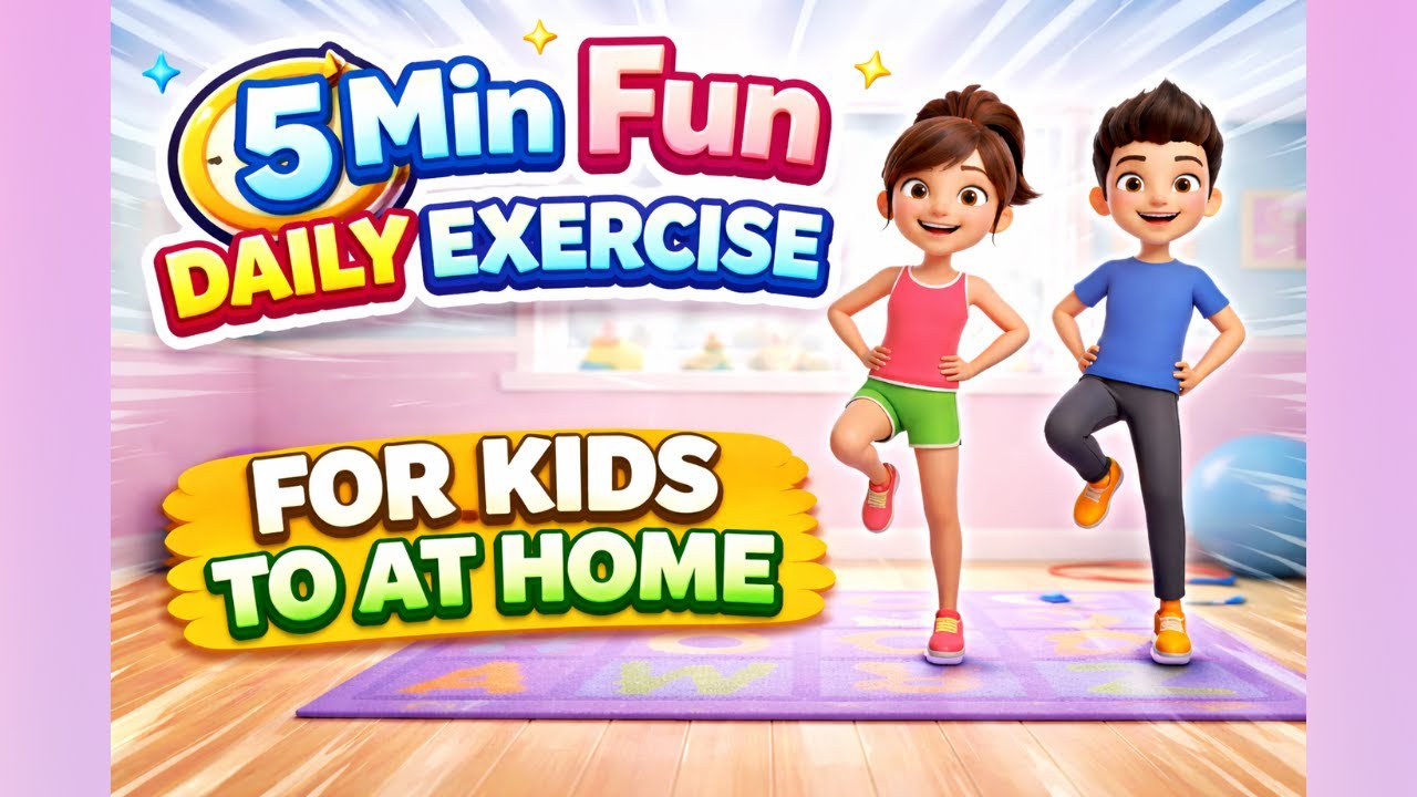 5 min Fun Daily Exercise For Kids To Do At Home #kidsworkouts # ...