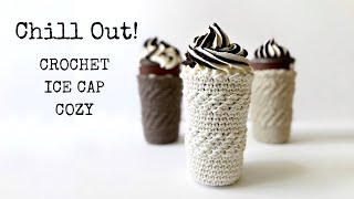 Crochet Iced Coffee Cozy Tutorial  Easy Crochet Cup Cozy with Bottom  Perfect for Cold Drinks